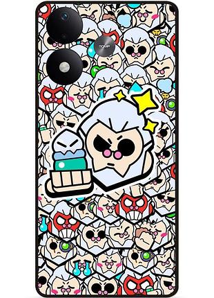 Силіконовий чохол бампер для xiaomi redmi note 17 стікери бравл байрон brawl