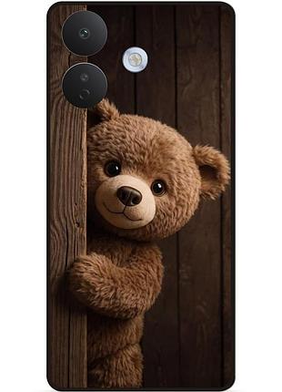 Силіконовий чохол бампер для xiaomi redmi note 17 pro з малюнком ведмедик пухнастий