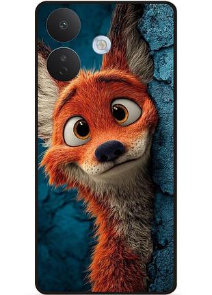 Силиконовый чехол бампер для xiaomi redmi note 17 pro с рисунком лис