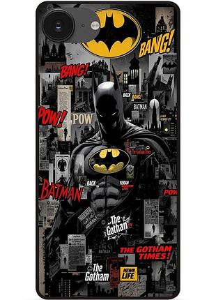 Чехол силиконовый бампер для iphone 17e с рисунком batman бэтмен