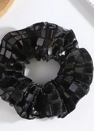 Гумка для волосся срібляста чорний