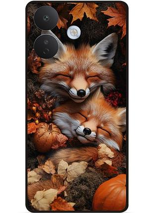 Силиконовый чехол бампер для xiaomi redmi note 17 pro с рисунком лисички