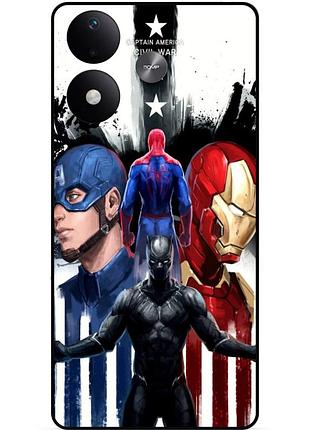 Чехол силиконовый бампер для xiaomi redmi note 17 с рисунком marvel марвел человек паук