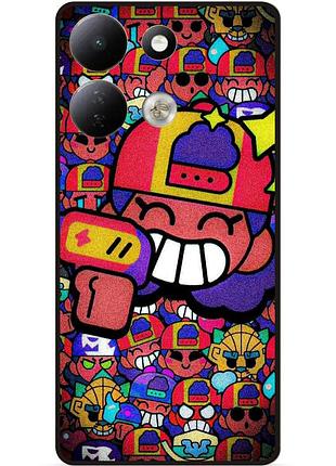 Силіконовий чохол бампер для xiaomi redmi 17 стікери бравл мэг brawl