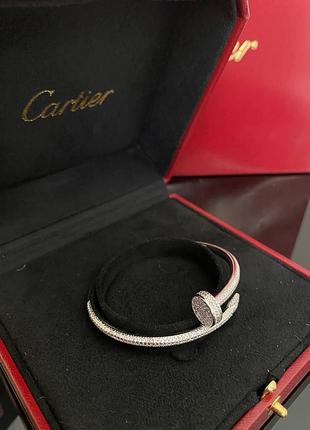 Браслет cartier гвоздик, покриття срібро 925 / красива подарункова упаковка - коробочка з оксамитом та пакет