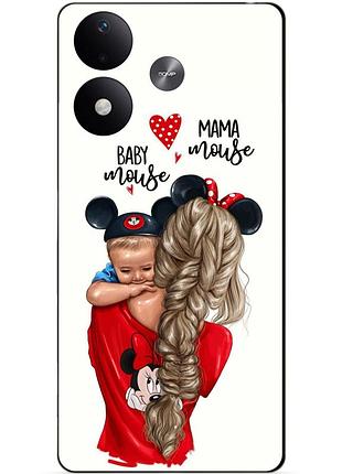 Чехол силиконовый бампер для xiaomi redmi note 17 с рисунком мама и малыш