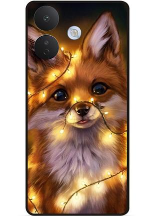Силіконовий чохол бампер для xiaomi redmi note 17 pro з малюнком лисичка в герлянде