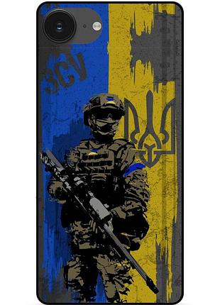 Силіконовий бампер чохол для iphone 17e з малюнком зсу украина воин