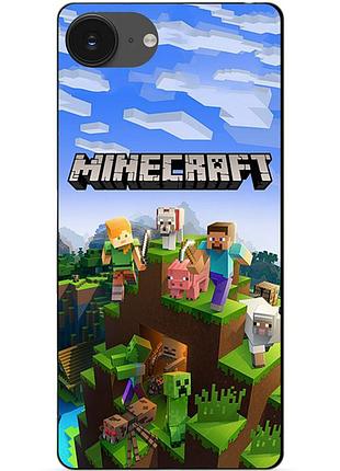Силиконовый бампер чехол для iphone 17e с рисунком minecraft майнкрафт