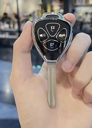 Защитный чехол для автомобильного ключа toyota на 4 кнопки черный