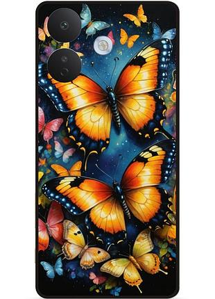 Чехол силиконовый для xiaomi redmi note 17 pro с рисунком бабочки мотыльки