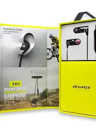 Наушники вакуумные с микрофоном bluetooth awei ak1-bt