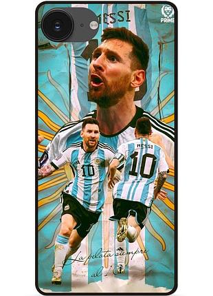 Силиконовый бампер чехол для iphone 16e с рисунком messi аргентина месси