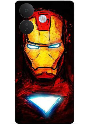 Чехол силиконовый бампер для xiaomi redmi note 17 pro с рисунком marvel марвел железный человек iron man