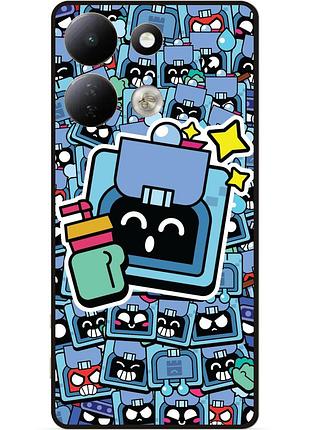 Силіконовий чохол бампер для xiaomi redmi 17 стікери бравл эш brawl