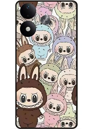 Силиконовый чехол бампер для xiaomi redmi note 17 с рисунком лабубу labubu