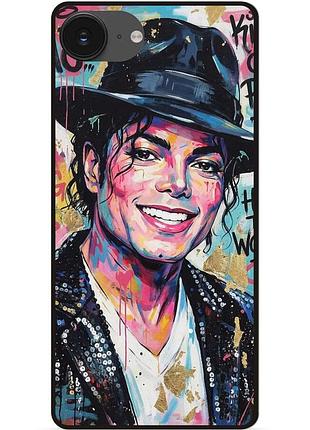 Силиконовый бампер чехол для iphone 16e с картинкой michael jackson майкл джексон