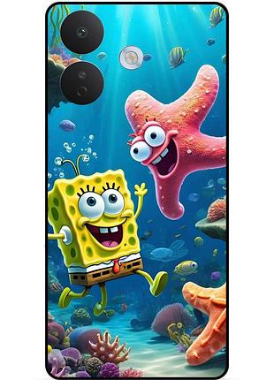 Силіконовий чохол бампер для xiaomi redmi note 17 pro з малюнком спанч боб губка боб