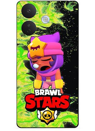 Чехол силиконовый бампер для xiaomi redmi note 17 pro с героем бравл сэнди brawl