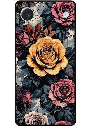 Силиконовый чехол бампер для iphone 17 air с рисунком цветы розы