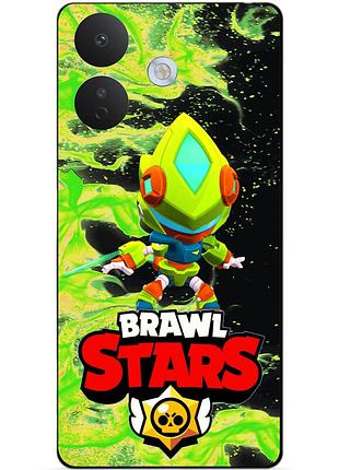 Силіконовий бампер чохол для xiaomi redmi note 17 pro з героєм бравл леон меха brawl