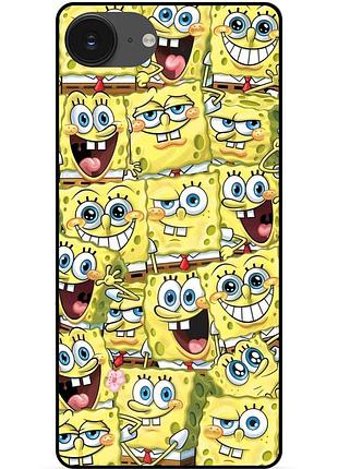 Силіконовий чохол бампер для iphone 16e з малюнком губка боб sponge bob