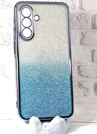 Чехол luxury case для samsung galaxy a18 / a185 бампер силиконовый блестящий голубой