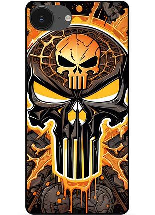 Чохол силіконовий бампер для iphone 16e з картинкою скелет череп