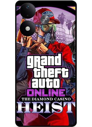 Силиконовый чехол бампер для xiaomi redmi note 17 с картинкой гта gta