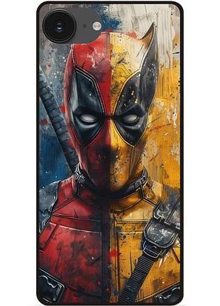 Чехол силиконовый бампер для iphone 16e с рисунком росомаха marvel дэдпул
