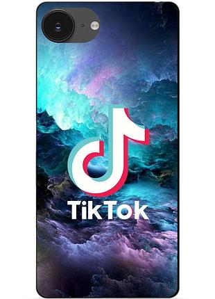 Чехол силиконовый бампер для iphone 17e с рисунком tik tok тик ток