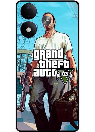 Силиконовый чехол бампер для xiaomi redmi note 17 с рисунком гта gta
