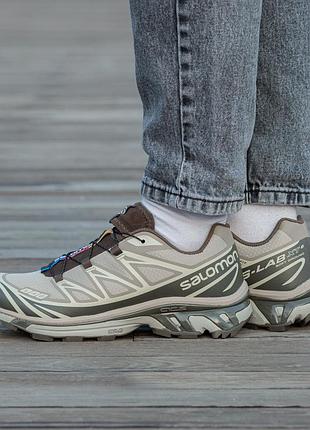 Мужские кроссовки salomon xt-6 lab beige
