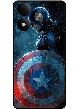 Силіконовий бампер чохол для xiaomi redmi note 17 з малюнком капитан америка marvel captain america