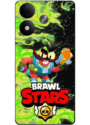 Силіконовий бампер чохол для xiaomi redmi note 17 з героєм бравл кленсі brawl