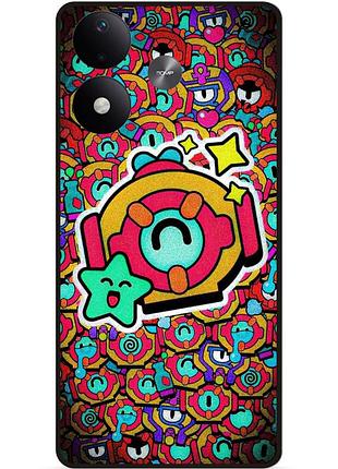 Силіконовий чохол бампер для xiaomi redmi note 17 стікери бравл отис brawl