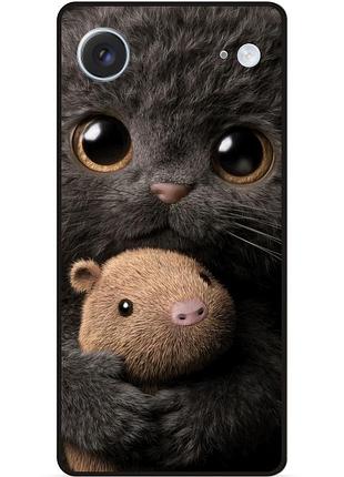 Силиконовый чехол бампер для iphone 17 air с рисунком котенок с хомяком