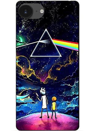Силиконовый бампер чехол для iphone 16e с рисунком рик и морти rick and morty