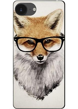 Чехол силиконовый бампер для iphone 16e с рисунком лиса