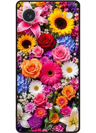 Силиконовый чехол бампер для iphone 17 air с рисунком живые цветы