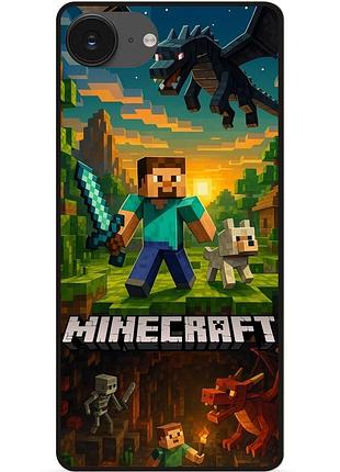 Силіконовий чохол бампер для iphone 17e з картинкою майнкрафт minecraft