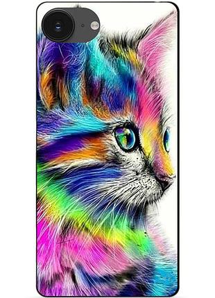 Чехол силиконовый бампер для iphone 17e с рисунком акварельный кот