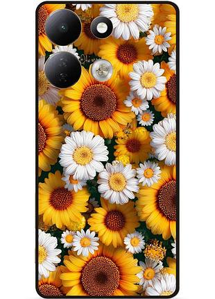 Силіконовий чохол бампер для xiaomi redmi 17 з малюнком квіти соняшник з ромашками