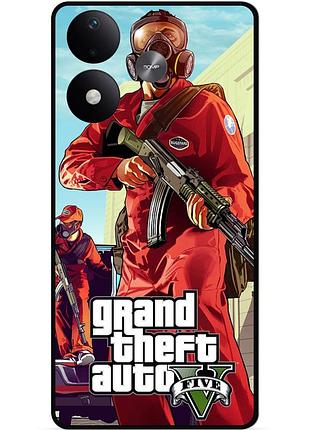 Силиконовый чехол бампер для xiaomi redmi note 17 с картинкой gta гта