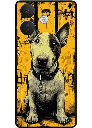 Силиконовый чехол бампер для xiaomi redmi note 17 pro с рисунком бультерьер