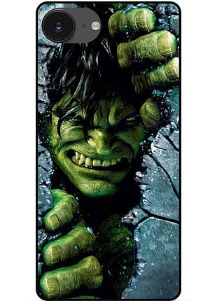 Чохол силіконовий бампер для iphone 16e з малюнком халк marvel hulk