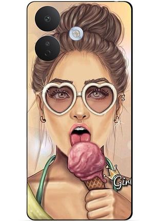 Чехол силиконовый бампер для xiaomi redmi note 17 pro с рисунком мороженое