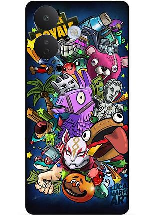 Силіконовий чохол бампер для xiaomi redmi note 17 pro з картинкою фортнайт fortnite