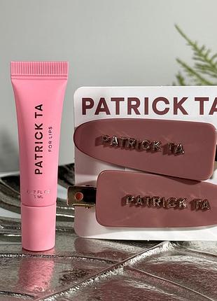 Набір patrick ta for lips major moisture smoothing lip balm & creaseless hair clips (pink salted caramel) 5 ml