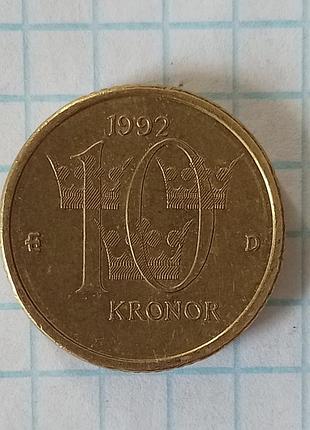 Швеция 10 крон 1992 год